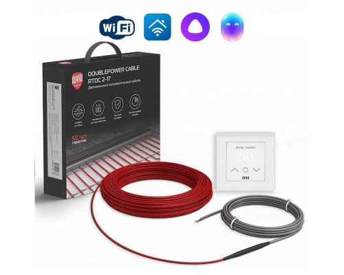 Кабель нагревательный Royal Thermo RTDC 2-17-300 с терморегулятором RTS-16 1685978